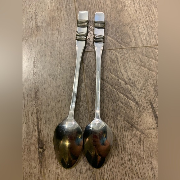 Ice cream spoons beaded with ice cream charm. Vintage style Soda shop set of 2 - Picture 3 of 4